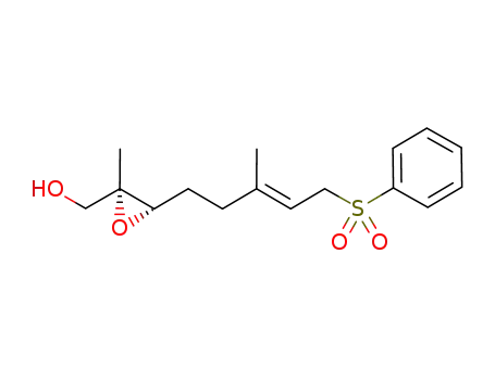 Molecular Structure of 935263-72-2 ([3-(5-benzenesulfonyl-3-methyl-pent-3-enyl)-2-methyl-oxiranyl]-methanol)