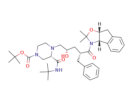 (S)-4-[(2S,4R)-4-Benzyl-5-((3aS,8aR)-2,2-dimethyl-8,8a-dihydro-3aH-indeno[1,2-d]oxazol-3-yl)-2-hydroxy-5-oxo-pentyl]-3-tert-butylcarbamoyl-piperazine-1-carboxylic acid tert-butyl ester