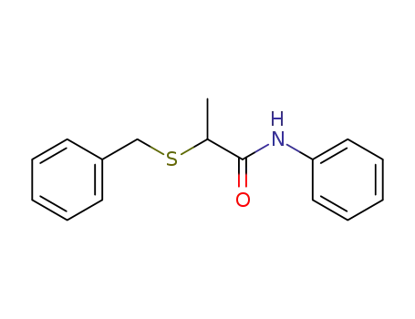 Molecular Structure of 333453-59-1 (N-phenyl-2-(benzylthio)propanamide)