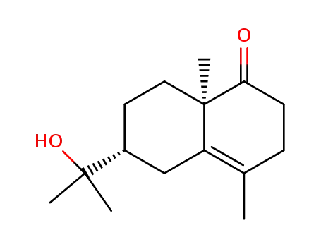 Molecular Structure of 88494-80-8 ((6R,8aR)-6-(1-Hydroxy-1-methyl-ethyl)-4,8a-dimethyl-3,5,6,7,8,8a-hexahydro-2H-naphthalen-1-one)