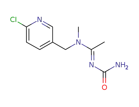 Molecular Structure of 215366-29-3 ((E) N'-carbamoyl-N[(6-chloropyridin-3-yl)methyl]-N-methylacetimidamide)