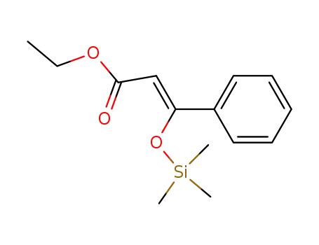 Molecular Structure of 85515-56-6 (2-Propenoic acid, 3-phenyl-3-[(trimethylsilyl)oxy]-, ethyl ester, (Z)-)