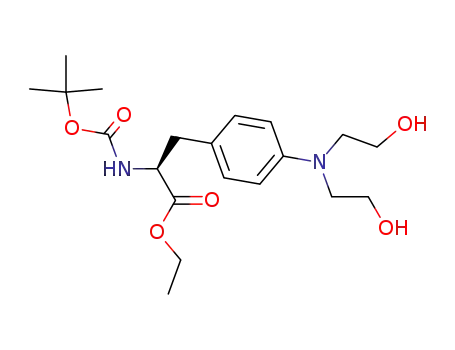 Molecular Structure of 189744-27-2 (L-Phenylalanine,
4-[bis(2-hydroxyethyl)amino]-N-[(1,1-dimethylethoxy)carbonyl]-, ethyl
ester)