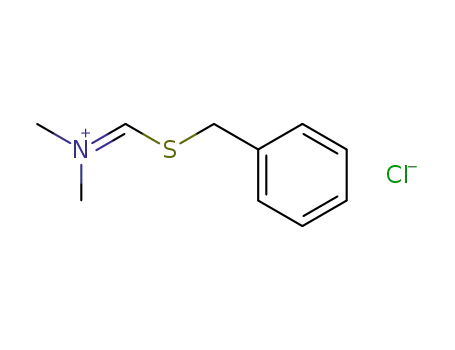 Molecular Structure of 69614-87-5 (Methanaminium, N-methyl-N-[[(phenylmethyl)thio]methylene]-, chloride)