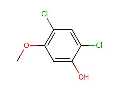 Molecular Structure of 18113-13-8 (2,4-Dichloro-5-methoxyphenol)
