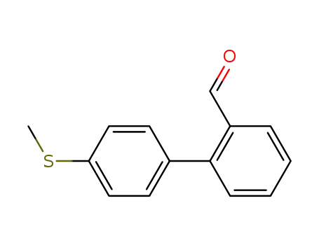 Molecular Structure of 445039-99-6 (4'-METHYLSULFANYL-BIPHENYL-2-CARBALDEHYDE)