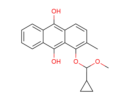 Molecular Structure of 186506-45-6 (1-(Cyclopropyl-methoxy-methoxy)-2-methyl-anthracene-9,10-diol)