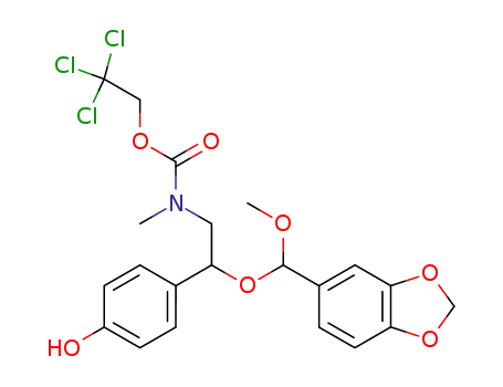 [2-(Benzo[1,3]dioxol-5-yl-methoxy-methoxy)-2-(4-hydroxy-phenyl)-ethyl]-methyl-carbamic acid 2,2,2-trichloro-ethyl ester
