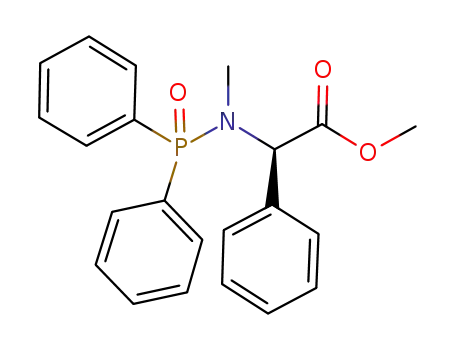 Molecular Structure of 1041751-59-0 (methyl (2R)-2-[(diphenylphosphoryl)(methyl)amino]-2-phenylethanoate)