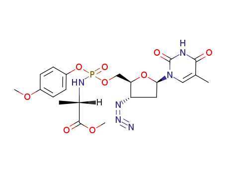Molecular Structure of 149560-32-7 (3'-azidothymidine 5'-[p-methoxyphenyl methoxyalaninyl phosphate])