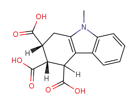 Molecular Structure of 89374-77-6 ((2R,3R)-9-Methyl-2,3,4,9-tetrahydro-1H-carbazole-2,3,4-tricarboxylic acid)