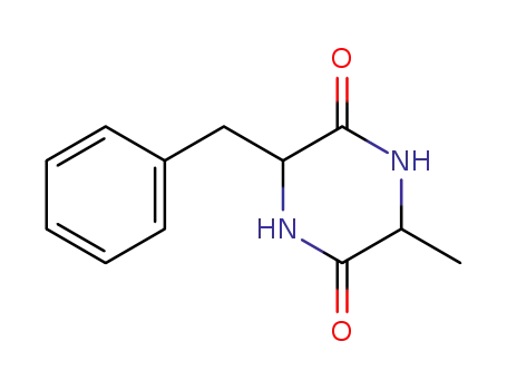 Molecular Structure of 14474-78-3 (3-benzyl-6-methylpiperazine-2,5-dione)