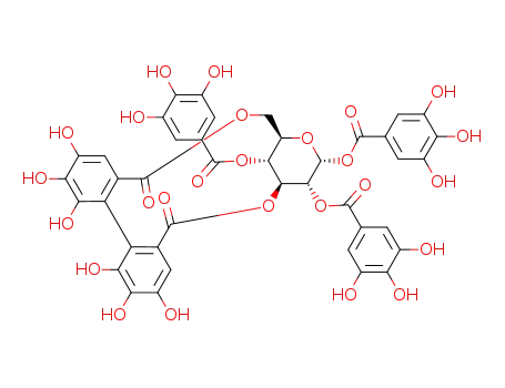 Molecular Structure of 121916-42-5 (a-D-Glucopyranose, cyclic3,6-[(1R)-4,4',5,5',6,6'-hexahydroxy[1,1'-biphenyl]-2,2'-dicarboxylate]1,2,4-tris(3,4,5-trihydroxybenzoate) (9CI))
