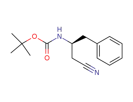 Molecular Structure of 172695-25-9 ((S)-N-BOC-2-AMINO-3-PHENYLPROPYL CYANIDE)