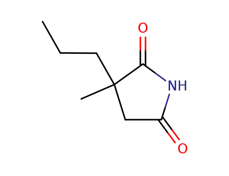 Molecular Structure of 1497-19-4 (ALPHA-METHYL-ALPHA-PROPYLSUCCINIMIDE)