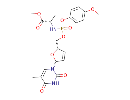 2',3'-didehydro-2',3'-dideoxythymidine 5'-(4-methoxyphenyl (methoxyalaninyl)phosphate)