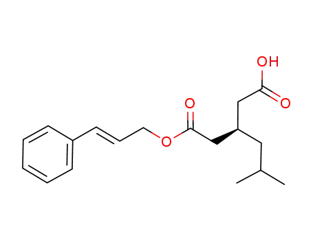 Molecular Structure of 949890-69-1 ((-)-(R)-3-isobutyl-pentanedioic acid mono-(3-phenyl-allyl) ester)