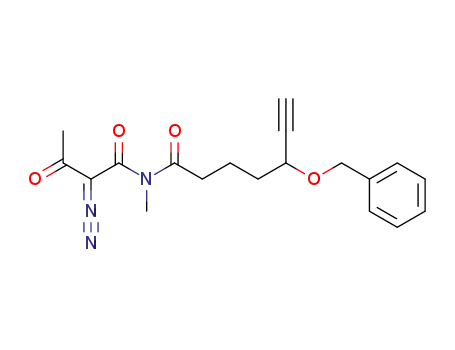 Molecular Structure of 120085-85-0 (N-(diazoacetoacetyl)-5-benzyloxy-N-methyl-6-heptynamide)