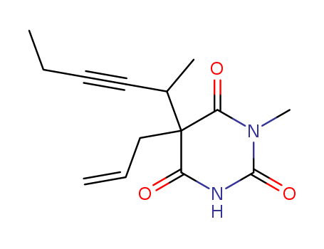 2,4,6(1H,3H,5H)-Pyrimidinetrione,1-methyl-5-(1-methyl-2-pentyn-1-yl)-5-(2-propen-1-yl)-