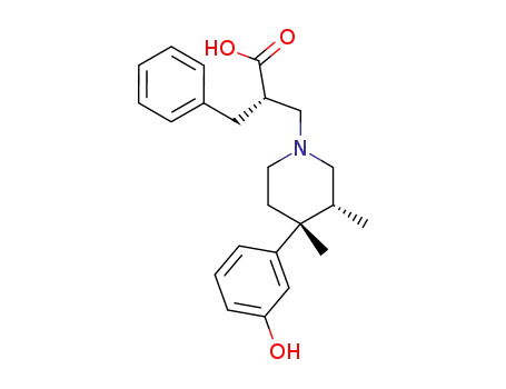 Molecular Structure of 156130-41-5 ((alphaS,3R,4R)-4-(3-Hydroxyphenyl)-3,4-dimethyl-alpha-(phenylmethyl)-1-piperidinepropanoic acid)