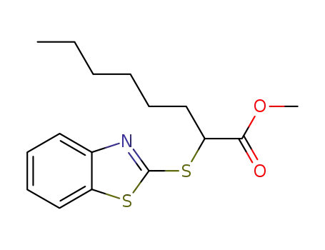 Molecular Structure of 70203-06-4 (2-benzothiazol-2-ylsulfanyl-octanoic acid methyl ester)