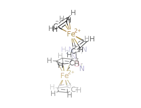 Molecular Structure of 1416854-27-7 (6-amino-2-ethoxy-4-ferrocenyl-5-ferrocenylmethyl-4,5-dihydropyridine-3,5-dicarbonitrile)