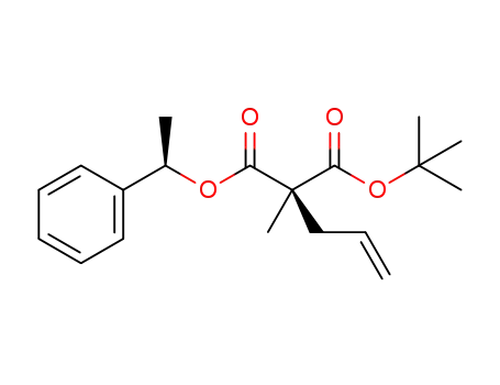 Molecular Structure of 1440524-56-0 ((S)-1-tert-butyl 3-((R)-1-phenylethyl) 2-methyl-2-allylmalonate)