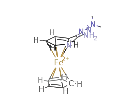 Molecular Structure of 1416854-24-4 (4-amino-2-dimethylamino-6-ferrocenylpyrimidine-5-carbonitrile)