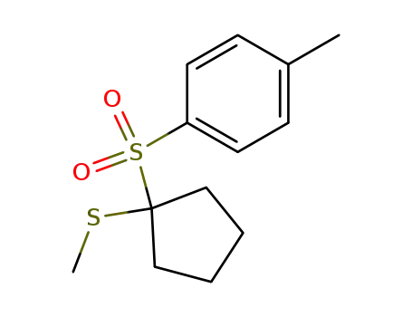 Molecular Structure of 87228-72-6 (Benzene, 1-methyl-4-[[1-(methylthio)cyclopentyl]sulfonyl]-)