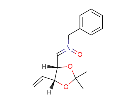 Molecular Structure of 345898-95-5 (N-(((4S,5R)-2,2-dimethyl-5-vinyl-1 ,3-dioxolan-4-yl)methylene)-1-phenylmethanamine oxide)