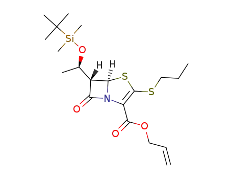 Molecular Structure of 93603-76-0 ((5R,6S)-allyl 6-((R)-1-(tert-butyldimethylsilyloxy)ethyl)-7-oxo-3-(propylthio)-4-thia-1-azabicyclo[3.2.0]hept-2-ene-2-carboxylate)
