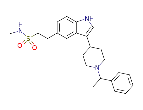 Molecular Structure of 220392-08-5 (2-{3-[1-(1-phenyl-ethyl)-piperidin-4-yl]-1H-indol-5-yl}-ethanesulfonic acid methylamide)