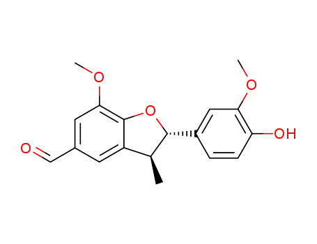 5-Benzofurancarboxaldehyde,
2,3-dihydro-2-(4-hydroxy-3-methoxyphenyl)-7-methoxy-3-methyl-