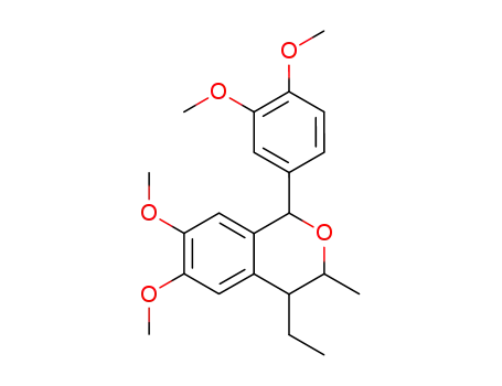 Molecular Structure of 2029-86-9 (1-(3,4-dimethoxyphenyl)-6,7-dimethoxy-4-ethyl-3-methylisochroman)