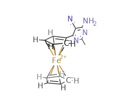 Molecular Structure of 1416854-26-6 (4-amino-6-ferrocenyl-2-methylpyrimidine-5-carbonitrile)