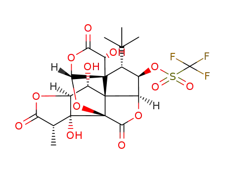Molecular Structure of 173102-79-9 (7-trifluoromethanesulfonyloxy-ginkgolide C)