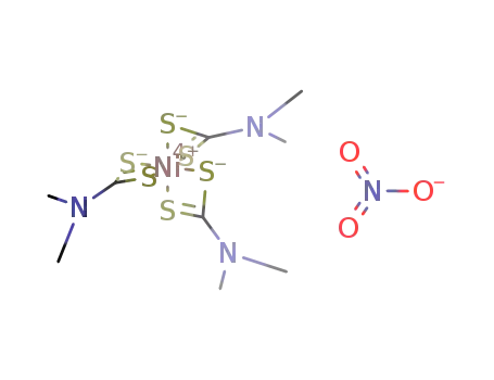 Molecular Structure of 83202-02-2 (Ni((CH<sub>3</sub>)2NCS<sub>2</sub>)3<sup>(1+)</sup>*NO<sub>3</sub><sup>(1-)</sup> = [Ni((CH<sub>3</sub>)2NCS<sub>2</sub>)3]NO<sub>3</sub>)