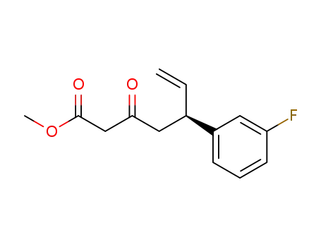 Molecular Structure of 395065-67-5 (methyl (5S)-5-(3-fluorophenyl)-3-oxo-6-heptenoate)