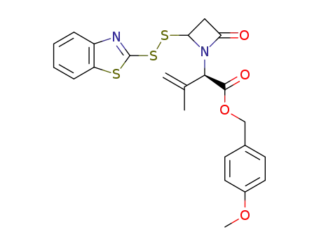 Molecular Structure of 118331-41-2 ((R)-2-[2-(Benzothiazol-2-yldisulfanyl)-4-oxo-azetidin-1-yl]-3-methyl-but-3-enoic acid 4-methoxy-benzyl ester)