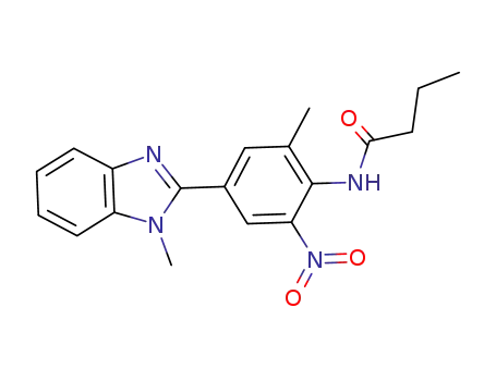 Molecular Structure of 1083158-66-0 (N-[2-methyl-4-(1-methylbenzimidazole)-2-yl-6-nitrophenyl]-butanamide)