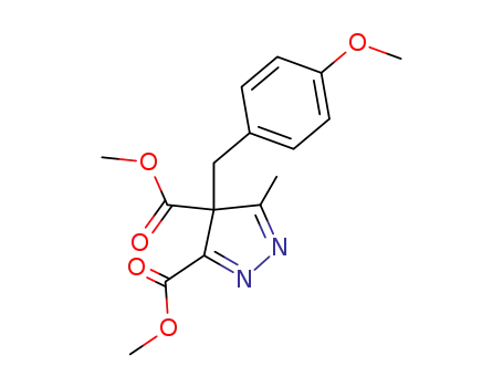 Molecular Structure of 141981-59-1 (4-(4-methoxybenzyl)-5-methyl-4H-pyrazole-3,4-dicarboxylic acid dimethyl ester)