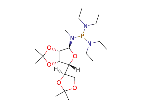 Molecular Structure of 80948-53-4 (N<sup>1</sup>-methyl-N<sup>1</sup>-(2,3:5,6-di-O-isopropylidene-α-D-mannofuranosylamido)-N<sup>2</sup>,N<sup>3</sup>-tetraethyldiamidophosphite)