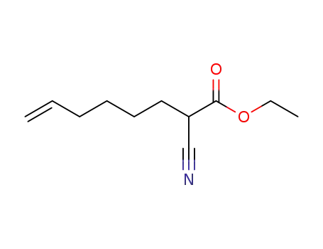 Molecular Structure of 91340-22-6 (7-Octenoic acid, 2-cyano-, ethyl ester)