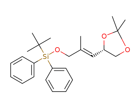 Molecular Structure of 663949-46-0 (Silane,
[[(2E)-3-[(4S)-2,2-dimethyl-1,3-dioxolan-4-yl]-2-methyl-2-propenyl]oxy](1
,1-dimethylethyl)diphenyl-)