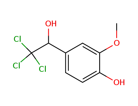 Molecular Structure of 50597-26-7 (2-methoxy-4-(2,2,2-trichloro-1-hydroxyethyl)phenol)