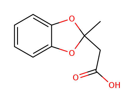 Molecular Structure of 4442-72-2 (2-Methyl-1,3-benzodioxole-2-acetic acid)