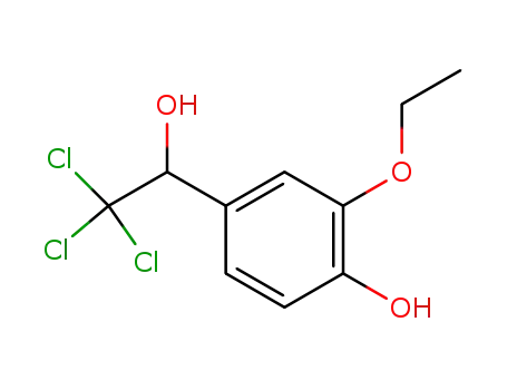 Molecular Structure of 66644-03-9 (Benzenemethanol, 3-ethoxy-4-hydroxy-a-(trichloromethyl)-)