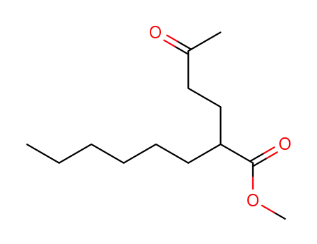 Molecular Structure of 72844-54-3 (2-(3-Oxo-butyl)-octanoic acid methyl ester)