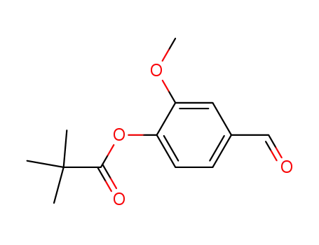 Molecular Structure of 246224-08-8 (Propanoic acid, 2,2-dimethyl-, 4-formyl-2-methoxyphenyl ester)