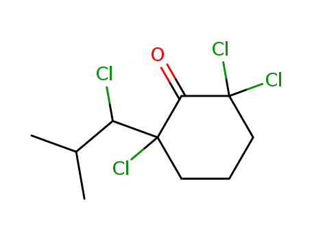 Molecular Structure of 89110-96-3 (2,2,6-TRICHLORO-6-(1-CHLOROISOBUTYL)CYCLOHEXANONE)